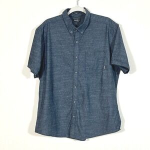 Eddie Bauer I Classic Fit Men's Blue Dotted Short Sleeve Button Up‎ Shirt I XL
